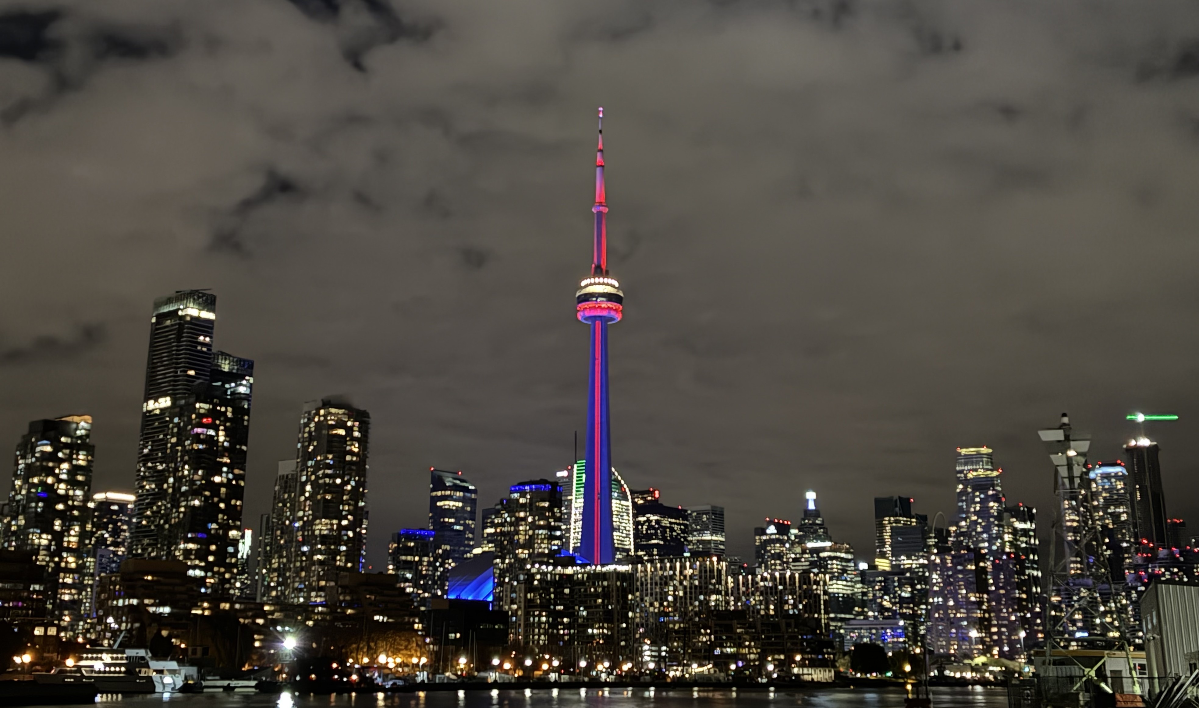 CN Tower lit up in red in 2025 for 22q11.2 deletion and duplication syndromes
