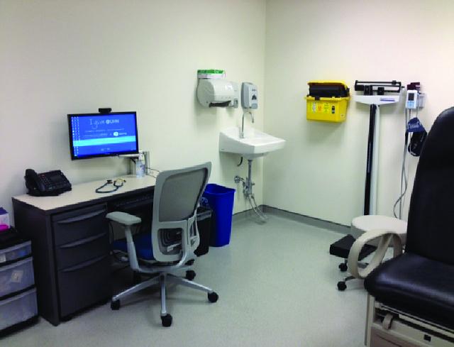 One of the patient examination rooms at the Dalglish Family Clinic