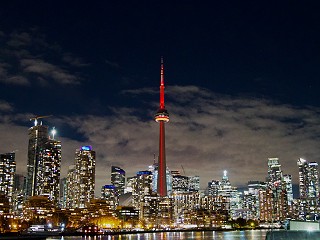 CN Tower was lit up in red for 22q awareness