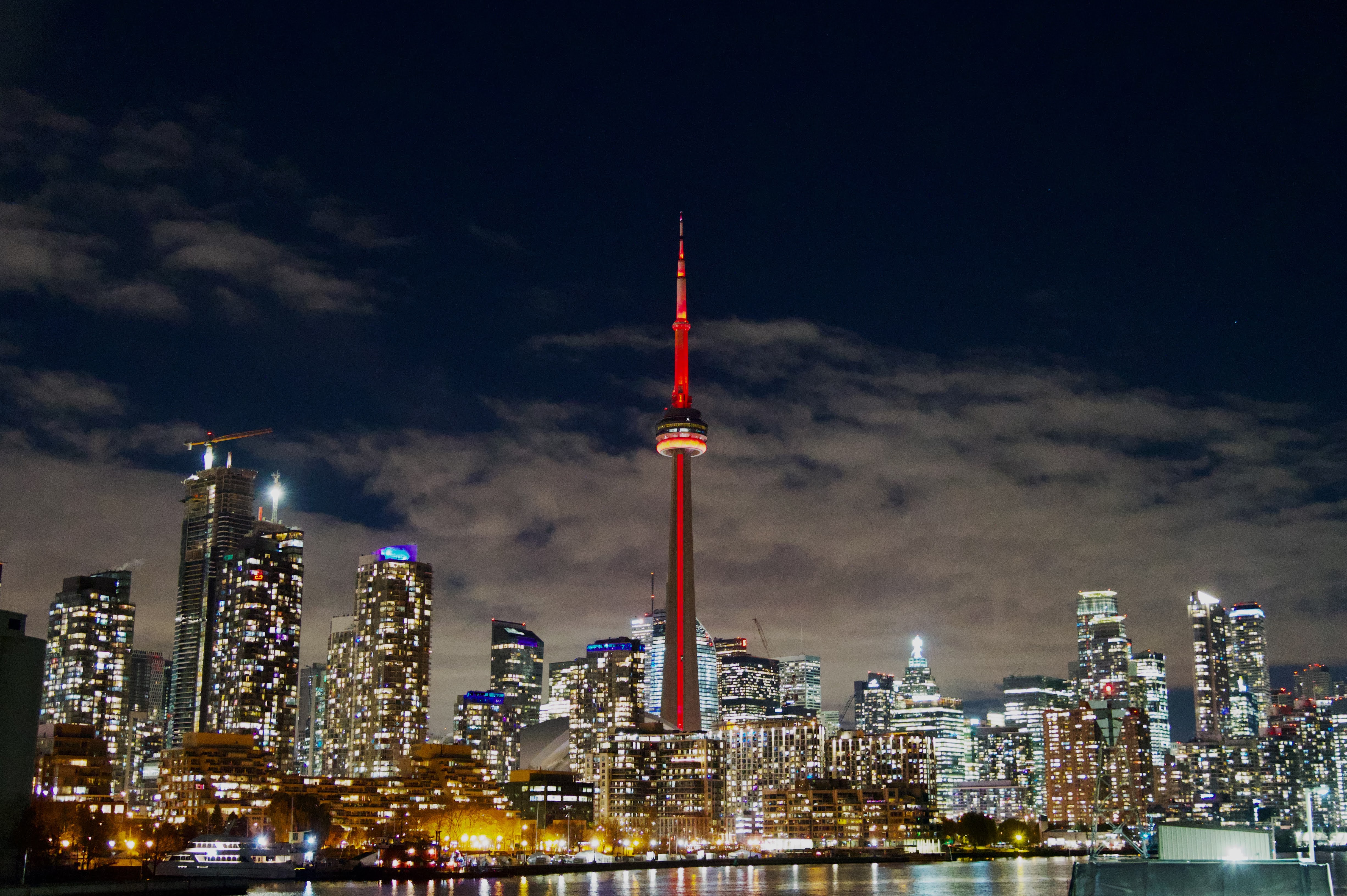 CN Tower lit up in red in 2023 for 22q11.2 deletion and duplication syndromes