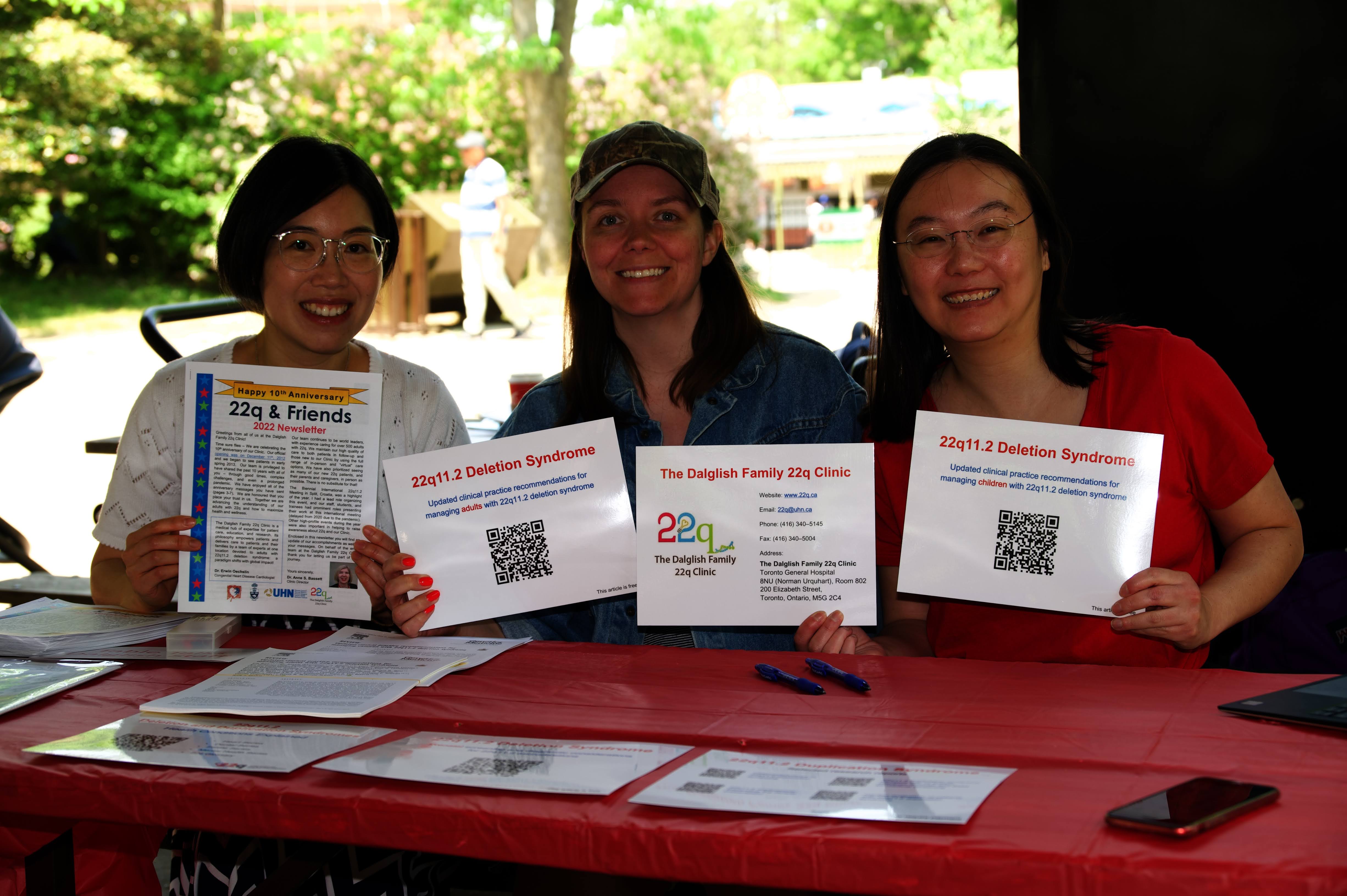 Tracy Heung (Clinical Research Analyst), Samantha D'Arcy (Registered Dietitian), and Joanne Loo (Education and Communication Officer) at our Resource Table.